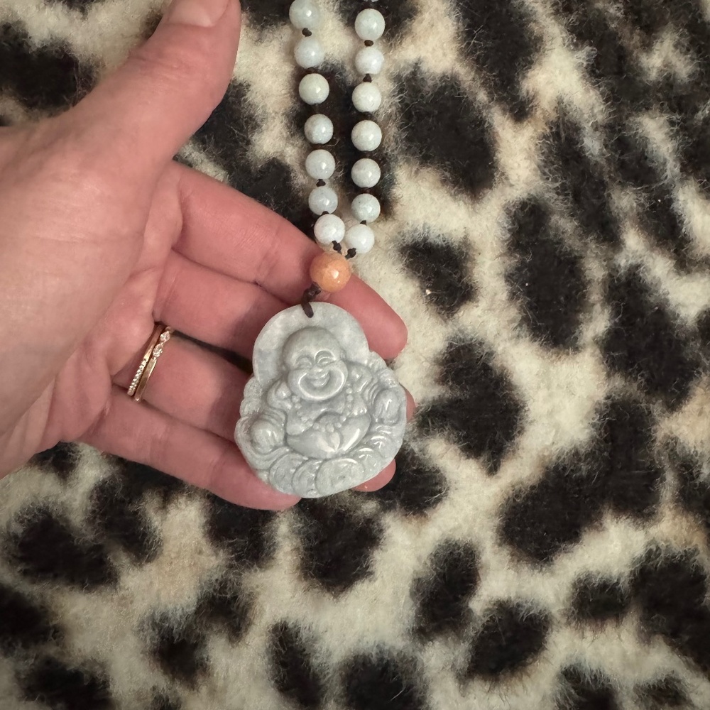 Jade Buddha head  necklace